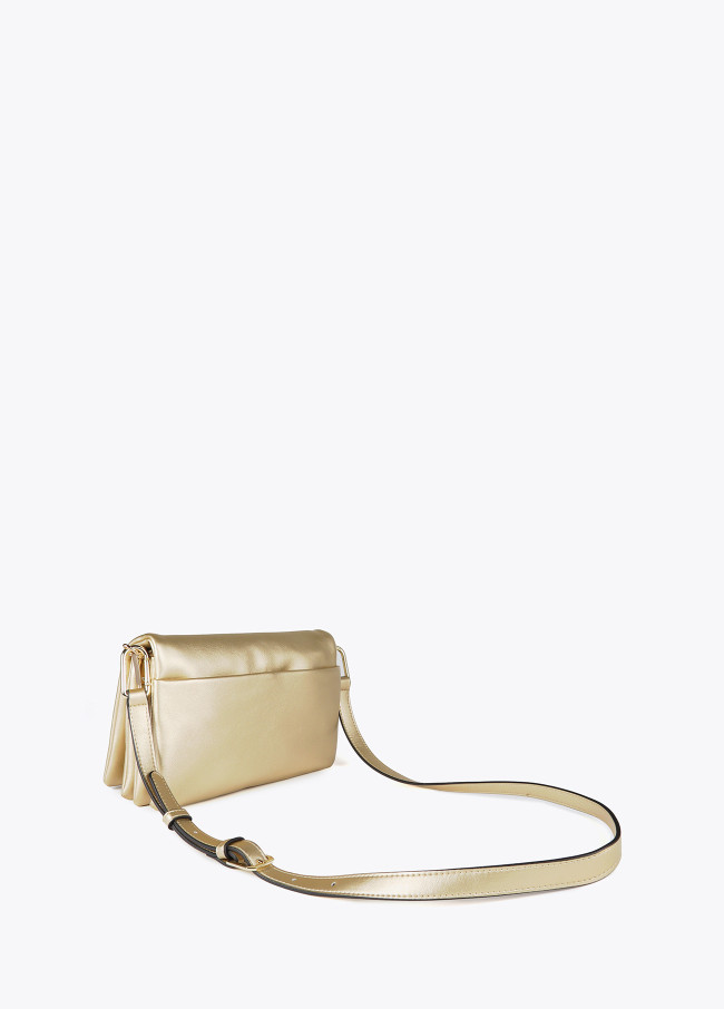 Faux leather crossbody bag with three...