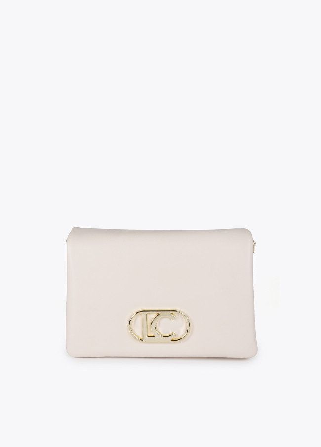 Faux leather crossbody bag with three...