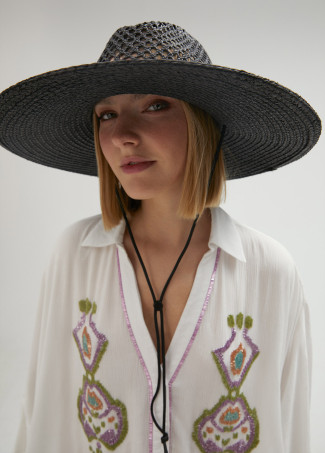 Raffia-effect cowboy hat