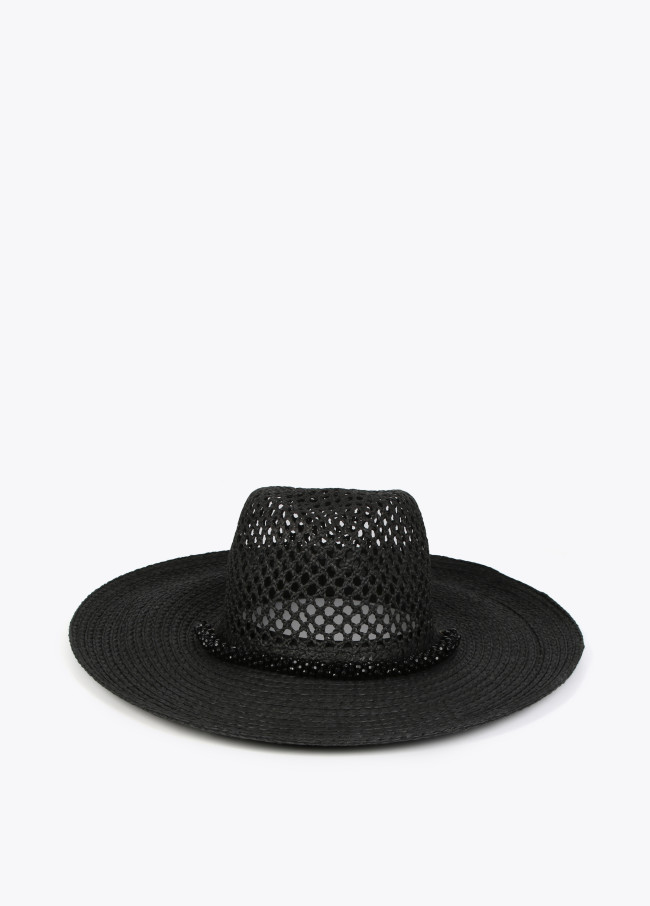 Chapeau effet raphia cowboy