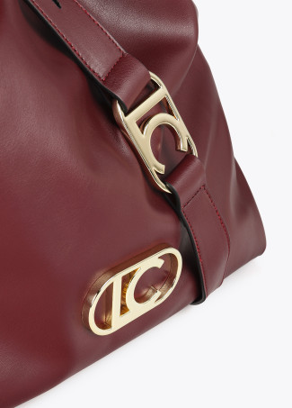 Bolso shopper efecto piel con logo LC ovalado