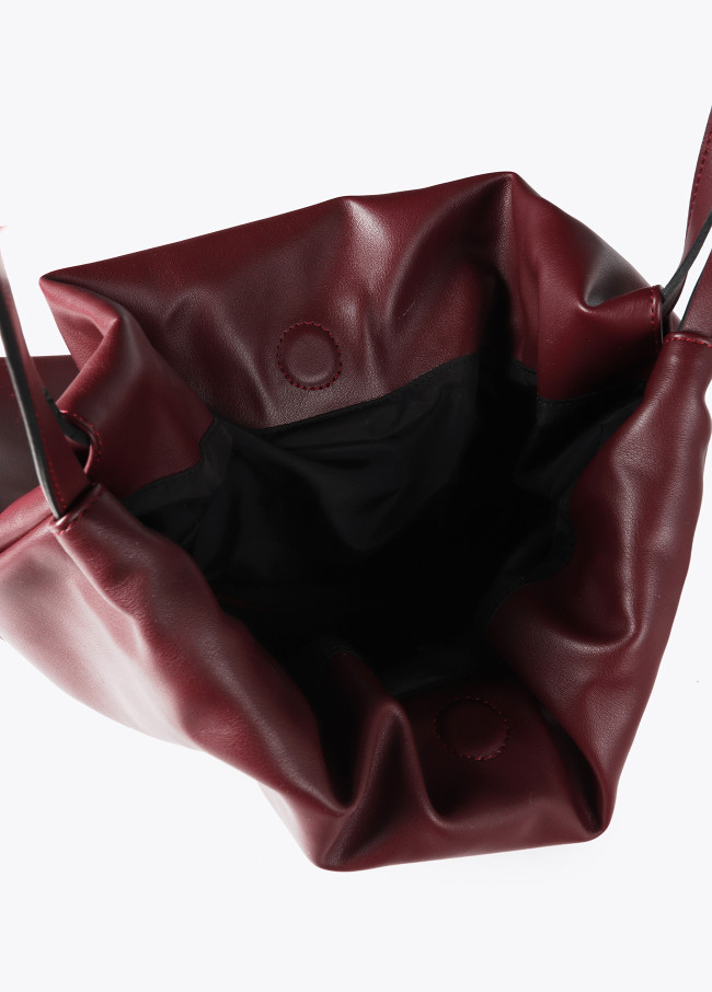 Bolso shopper efecto piel con logo LC ovalado