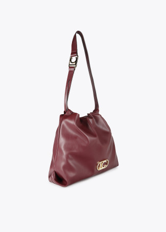 Bolso shopper efecto piel con logo LC ovalado