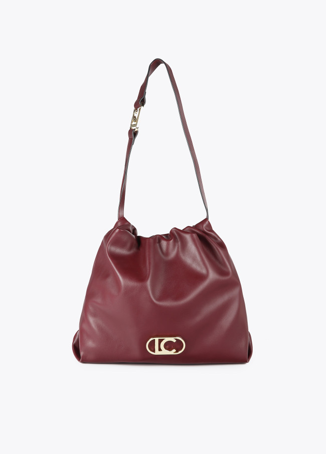 Bolso  shopper efecto piel con logo LC ovalado