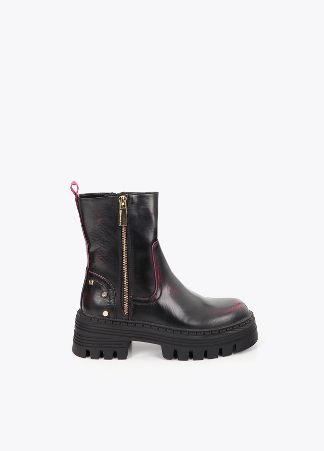 Ombré effect ankle boots with metallic details