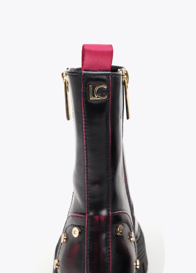 Ombré effect ankle boots with metallic details