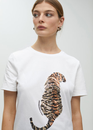 Rhinestone tiger T-shirt