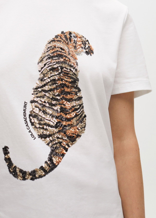 Rhinestone tiger T-shirt