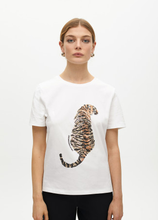 Rhinestone tiger T-shirt