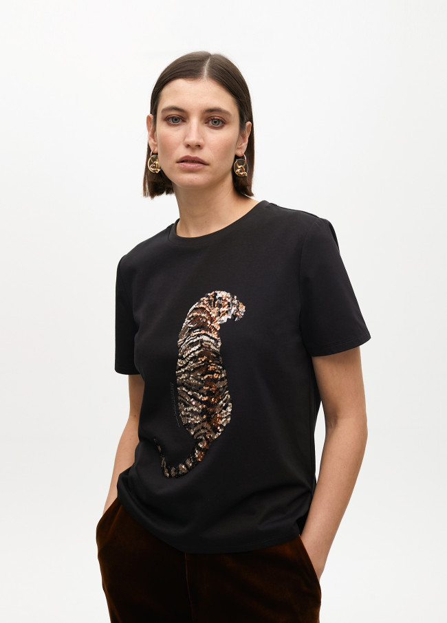 Camiseta tigre pedrería
