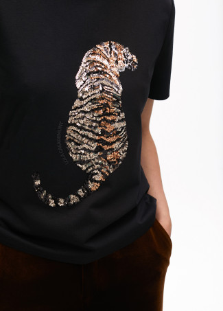 Pailletten-Tiger T-Shirt