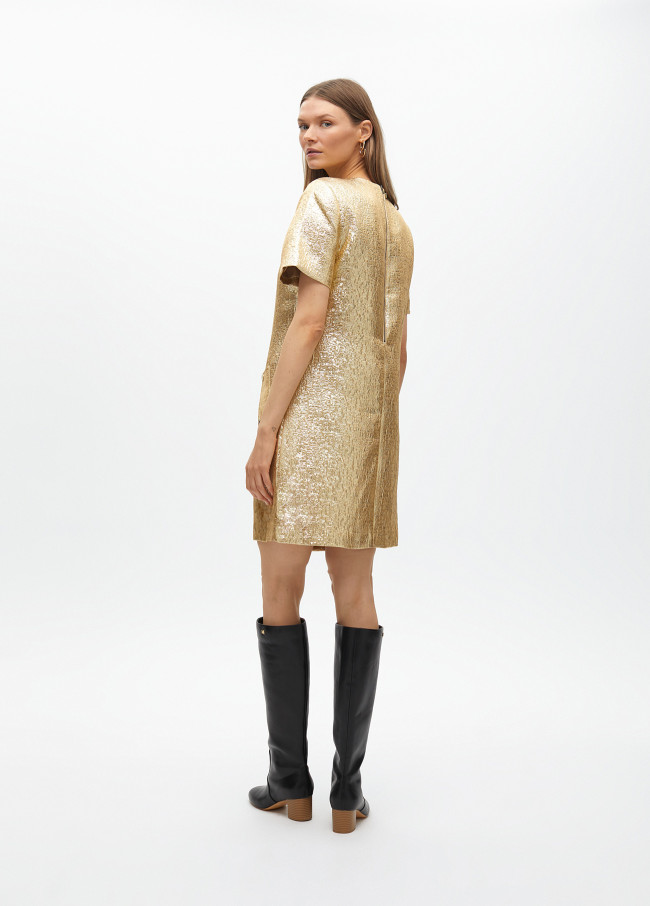 Short gold crackle dress