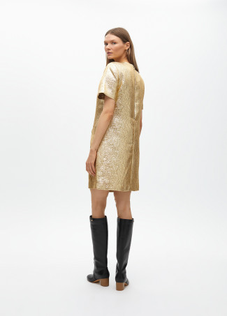 Short gold crackle dress