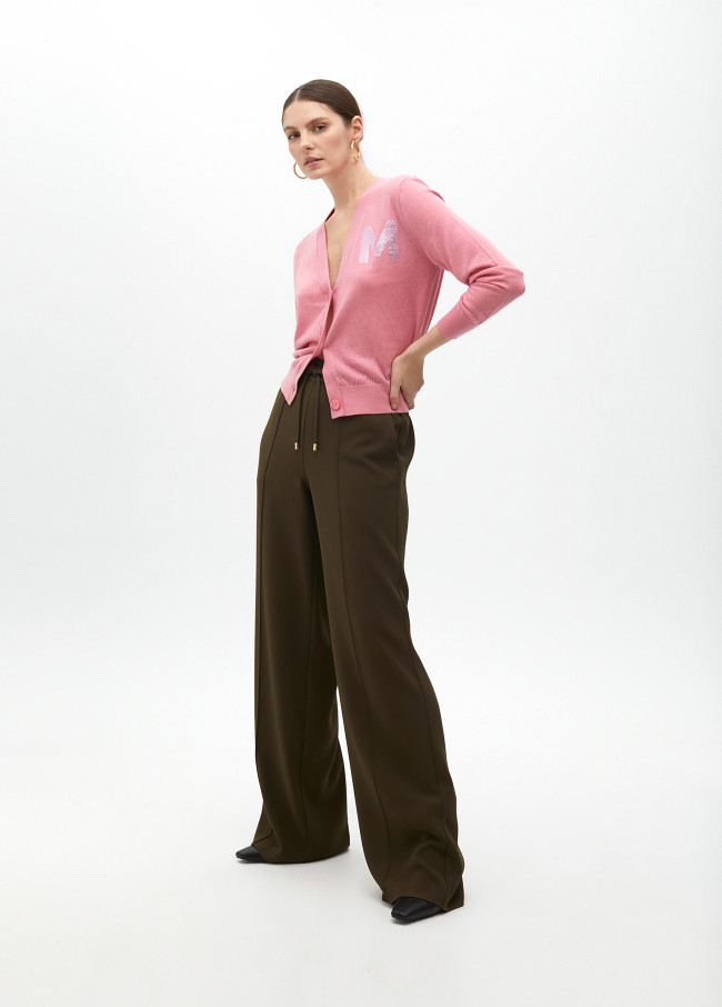 Cardigan Rosa con M Brillante