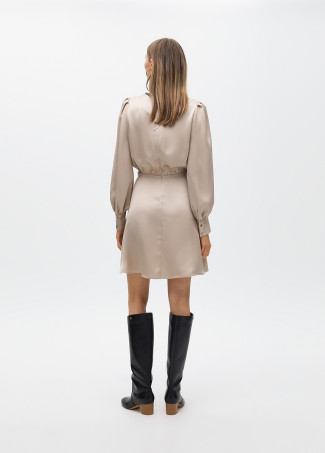Short dress with jewel detail on the neck
