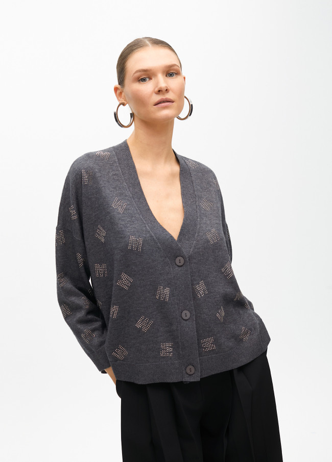 M cardigan with rhinestones