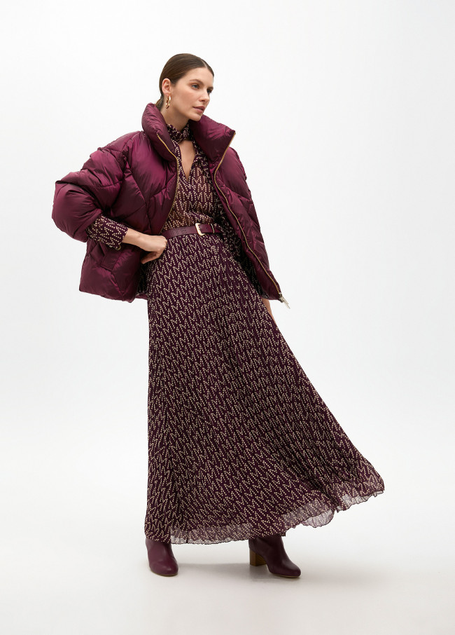 Midi metallic quilted anorak