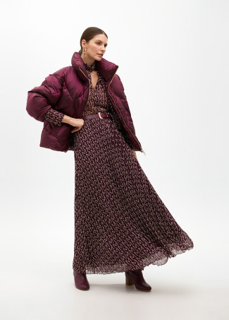 Midi metallic quilted anorak