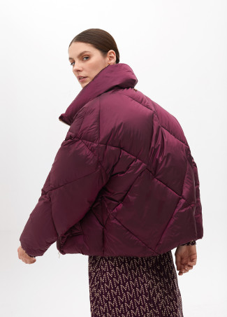 Midi metallic quilted anorak