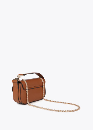 Crossbody bag with faux leather flap and M logo strap