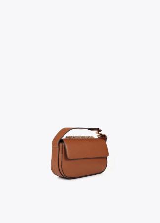 Crossbody bag with faux leather flap and M logo strap