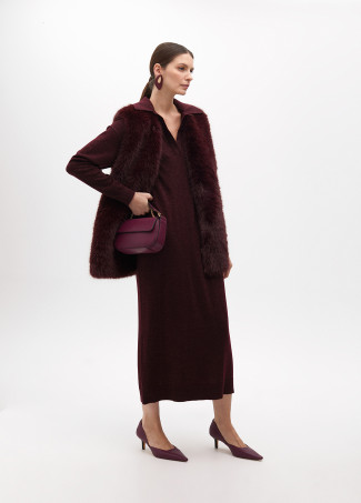 Gilet with fuzzy lining and logos