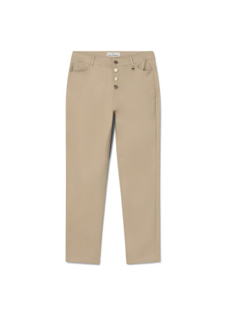 Pantalon évasé ciré beige