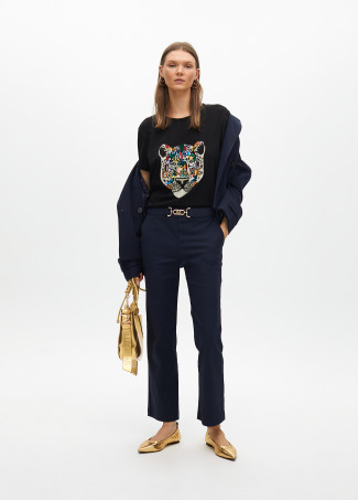 Animal T-shirt with rhinestones