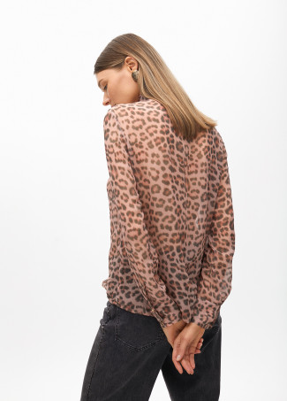 Camicia con fiocco animalier