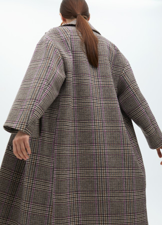 Plaid cloth coat