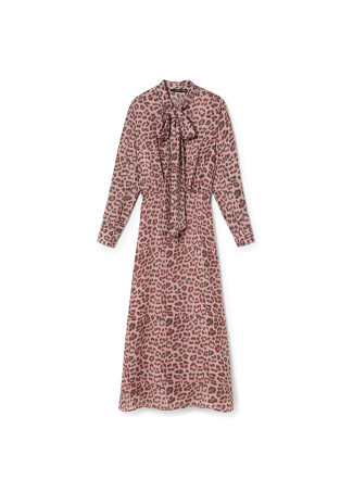 Vestido com estampa animal e laço