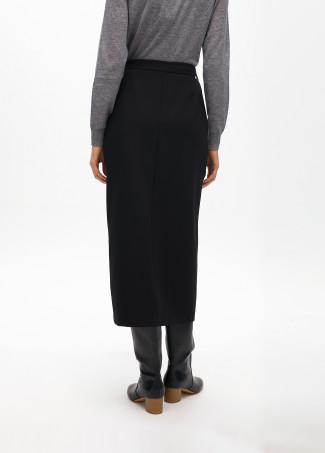 Black Pleated Midi Skirt - Lola Casademunt
