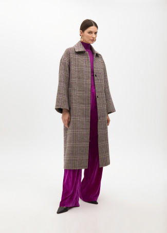 Plaid cloth coat