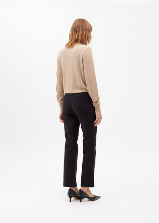 Cropped flared trousers with rhinestone detail at the waist