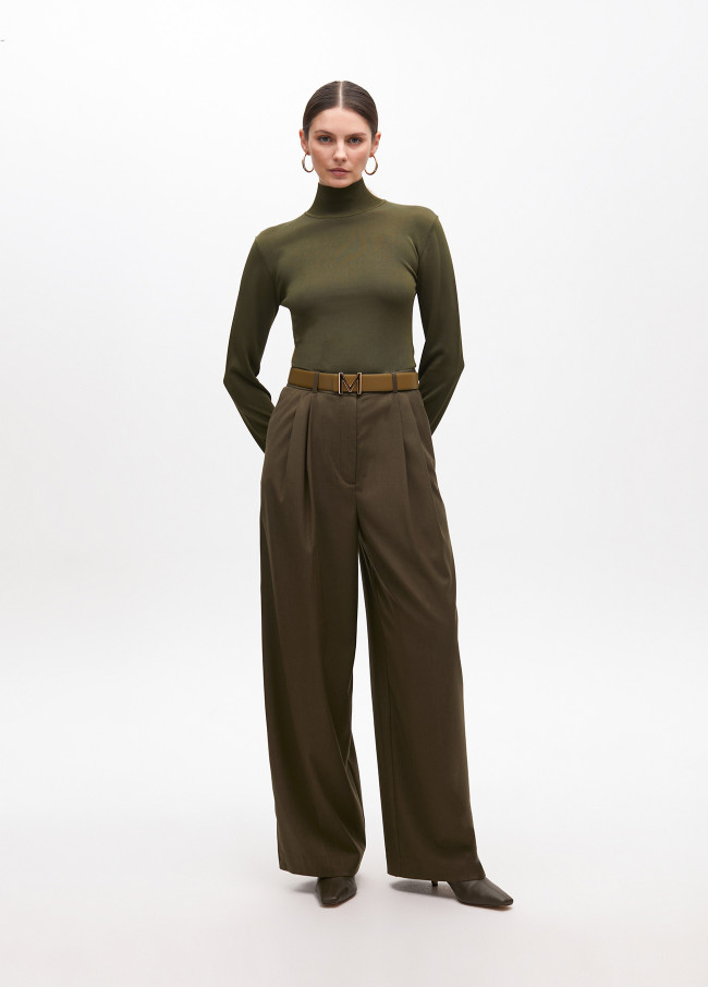 Pantalón traje palazzo pinzas