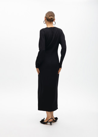 Vestido de punto detalle strass en hombros