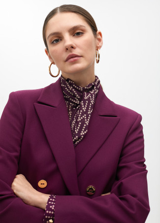 Crossover-Doppelknopf-Blazer aus Komfortstoff mit Logo-Futter