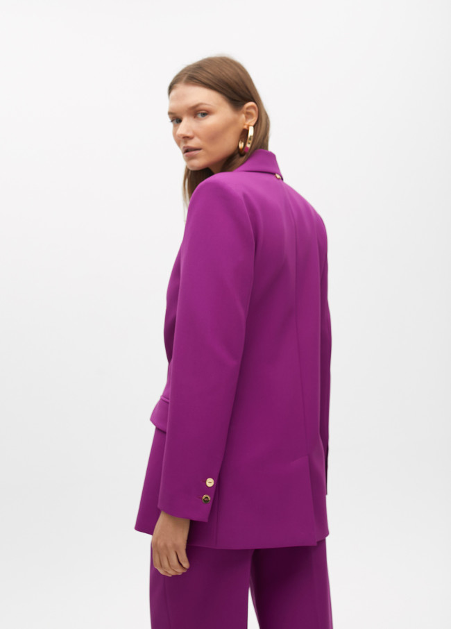 Double-breasted crossover blazer in comfort...