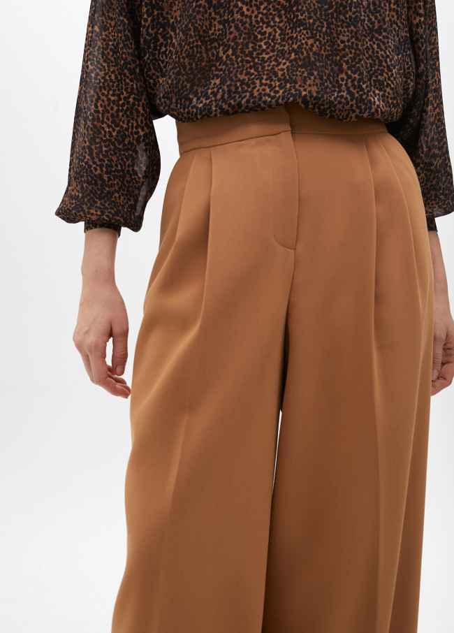 Pantalón wideleg pinzas tiro alto