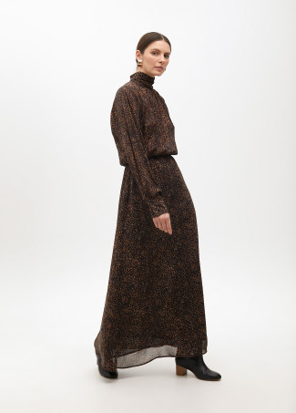 Animal print high neck dress