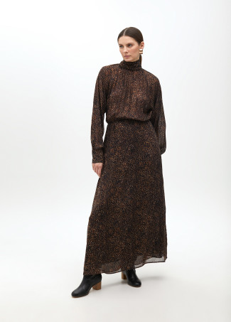 Animal print high neck dress