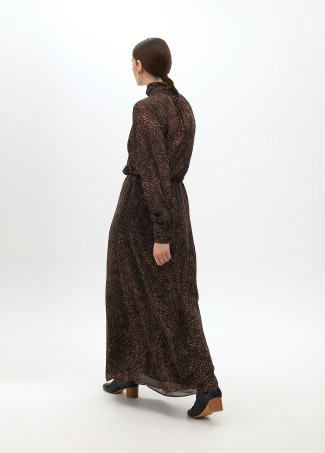 Animal print high neck dress