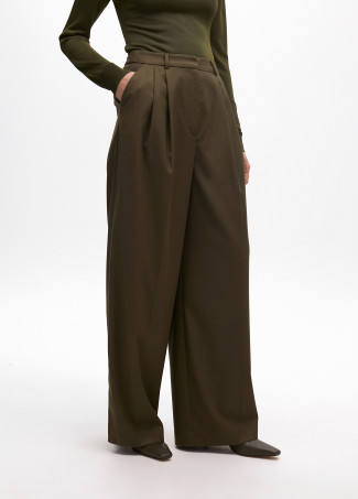 Palazzo suit trousers with darts