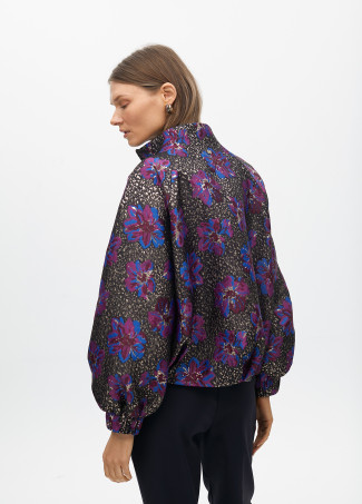 Bomber in Jacquard Floreale Metallico