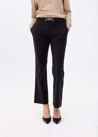 Pantalón campanita con detalle joya en cintura