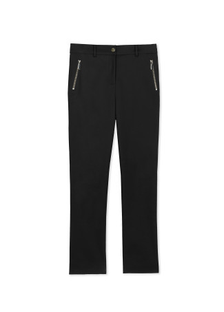 Stretch fabric trousers with zipped pocket