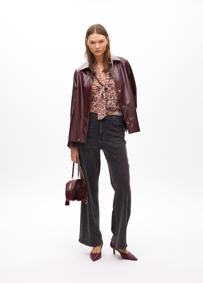Pantaloni Larghi con Borchie