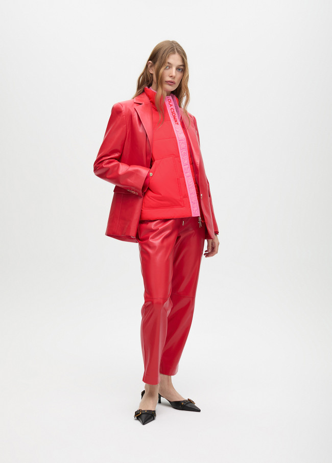 Gilet Court Matelassé à Contrastes