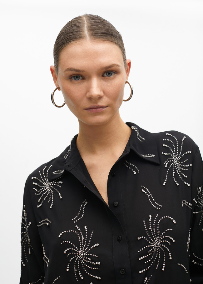 Chiffon shirt with jewel details