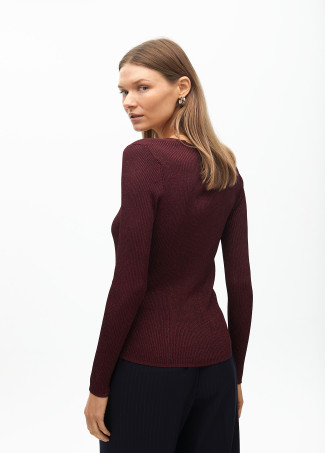 Cardigan in lurex a coste aderente